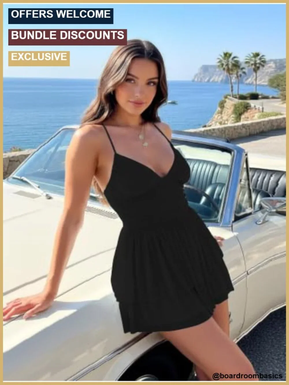 Sleeveless V-Neck Ruffle Hem Party Mini Dress Ruched Bodycon Spaghetti Strap